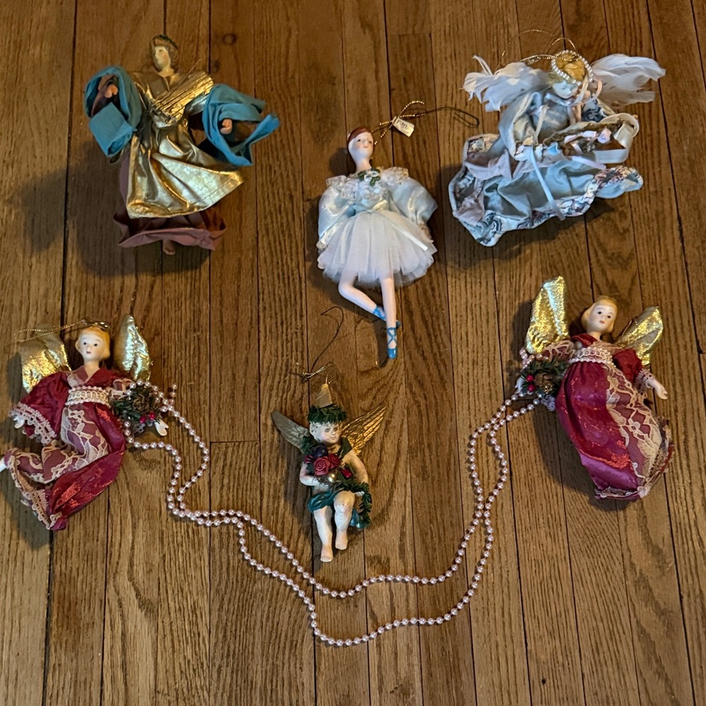 Lot of (6) Elegant Angel and Ballerina Ornaments